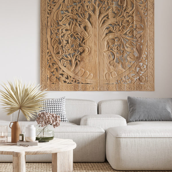 Wall art carving tree