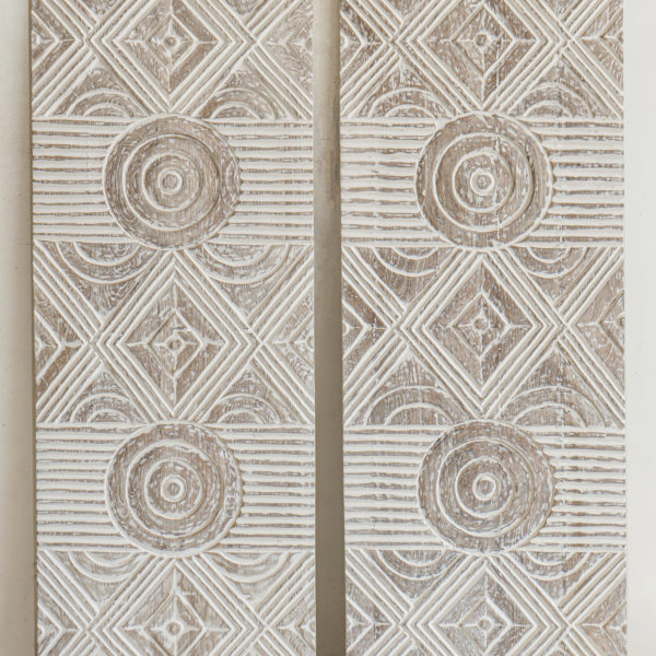 Set of 2 wood carving on wall