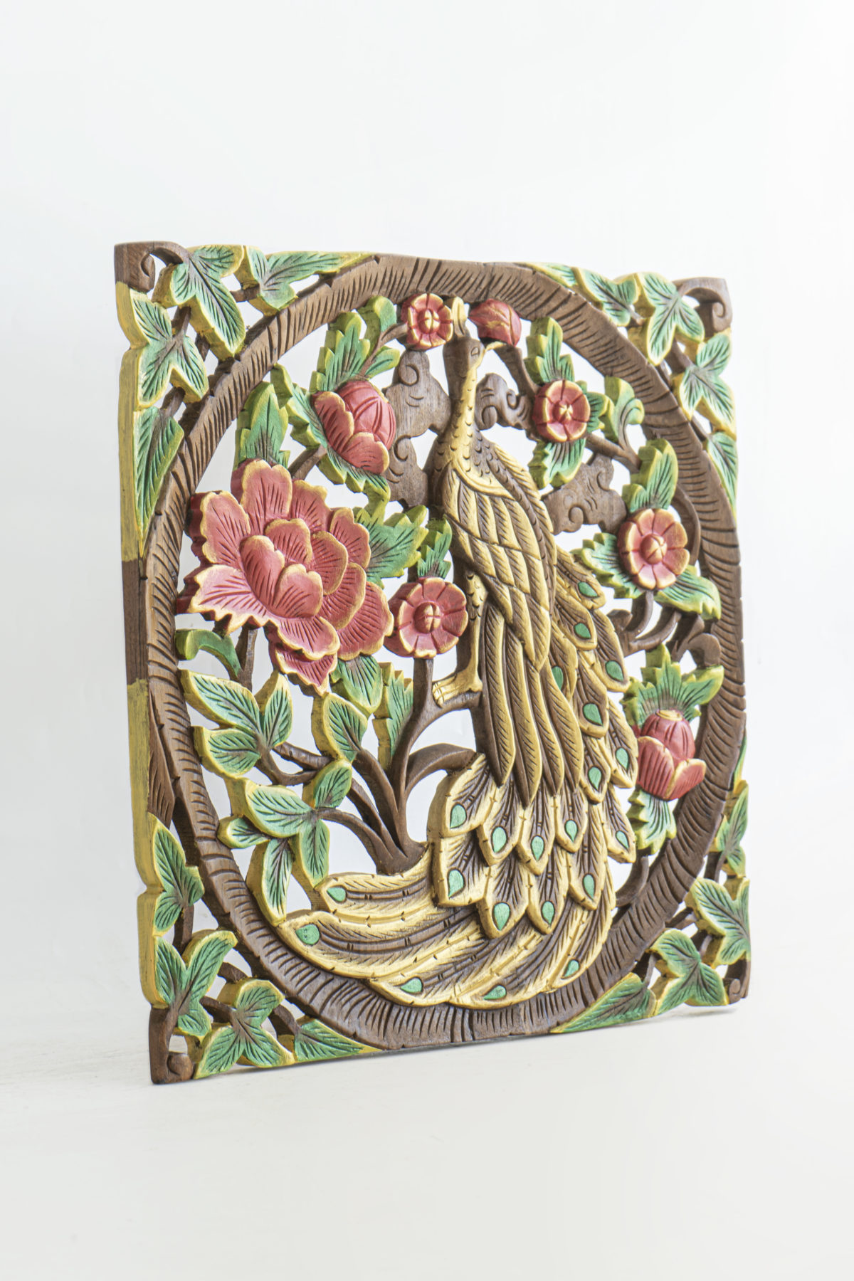 Kinnari bird hand carved panel
