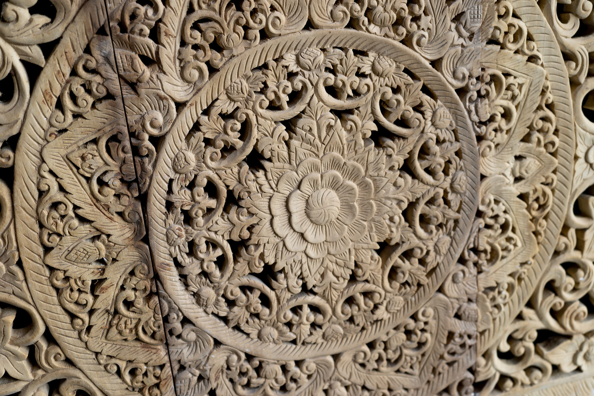 Lucky Elephant Wood Carving Wall Paneling