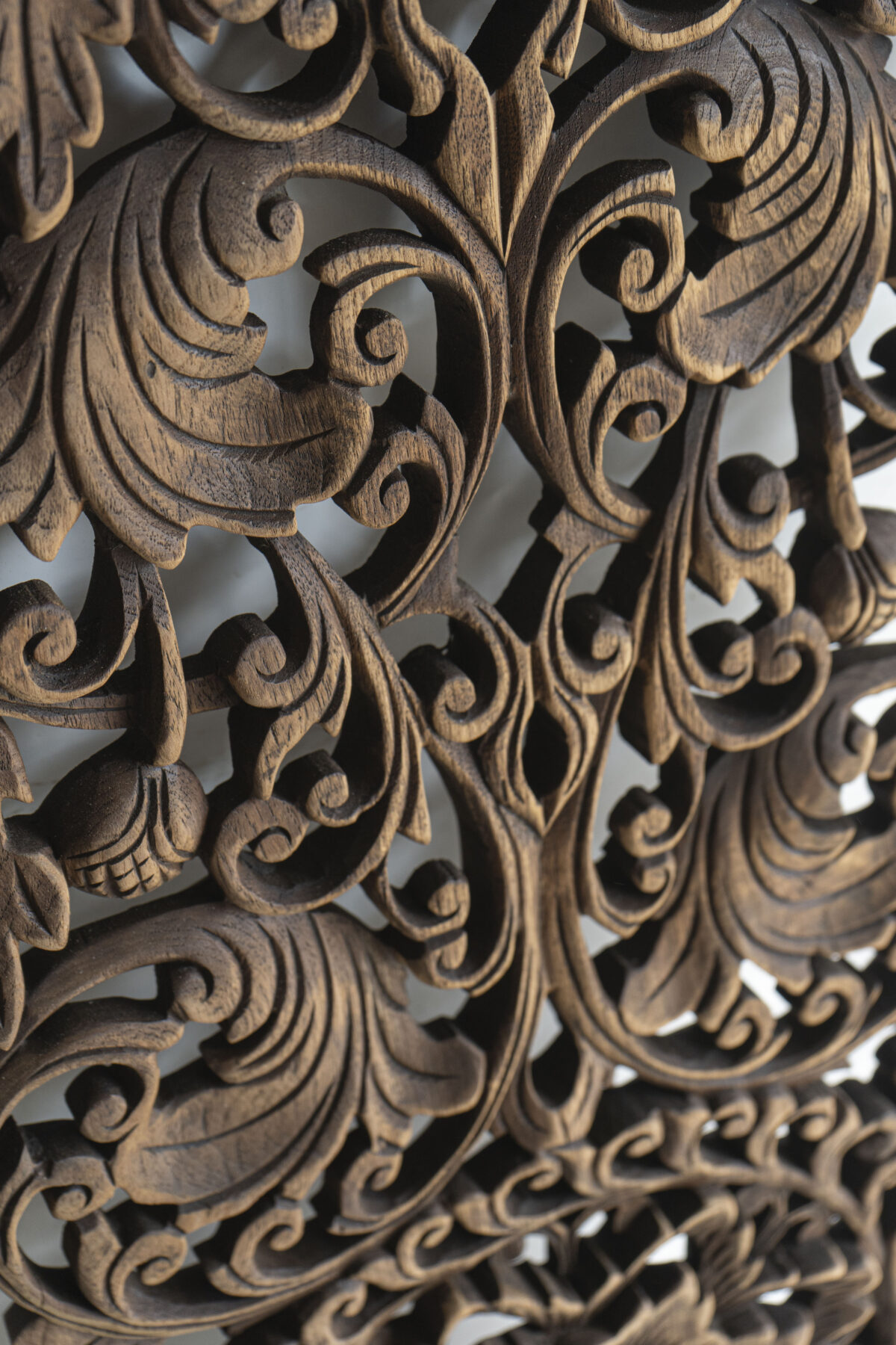Brown stain wood carving