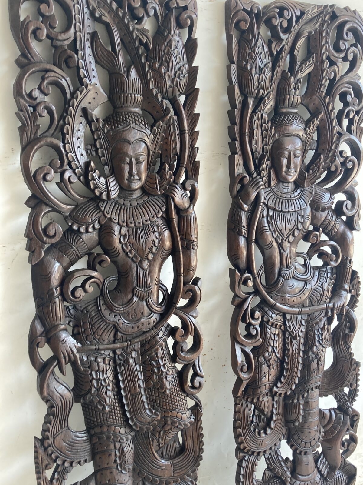 Teppanom wall art hanging carved