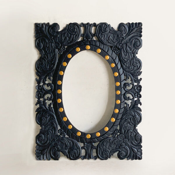 Wall mount carved mirror frame