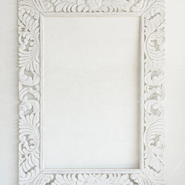 Hand carved teak wooden mirror frame