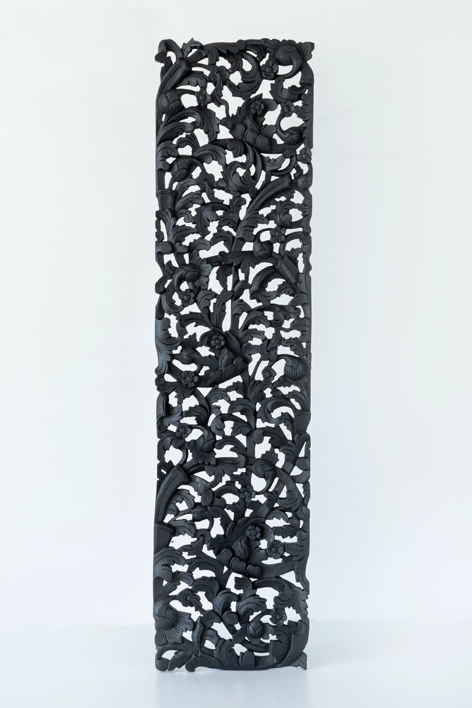 Handcrafted-wall-decorative-panel-in-extra-thick-teak-wood-black-finish-1 Solid teak wood decorative wall mounted panel